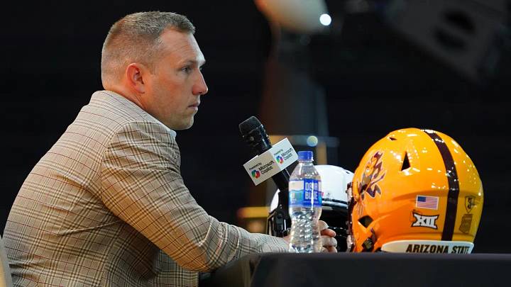 ASU HC Kenny Dillingham was honest about his unique job situation, following the Sun Devils' blowout loss to Baylor. ASU HC Kenny Dillingham was honest about his unique job situation, following the Sun Devils' blowout loss to Baylor.