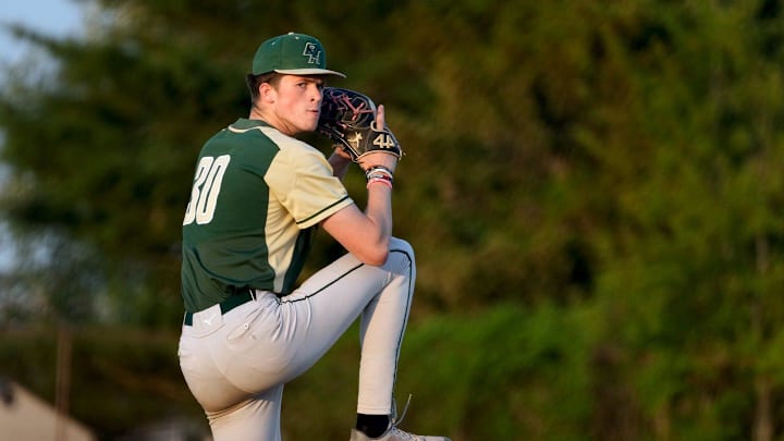 Hendricken pitcher Alex Clemmey starts for the Hawk against Portsmouth on May 11, 2023. Hendricken pitcher Alex Clemmey starts for the Hawk against Portsmouth on May 11, 2023.