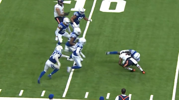 D'Andre Swift tackled for a 12-yard loss by the Colts.