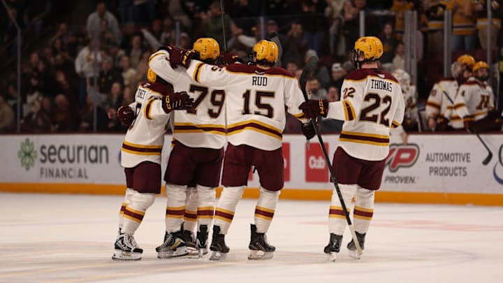 Gophers celebrating against Michigan State.