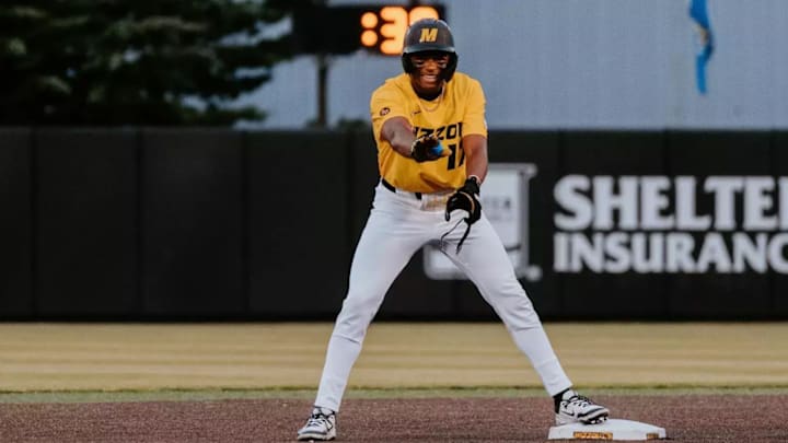 Chris Patterson celebrates from second base during a game at Taylor Stadium. 