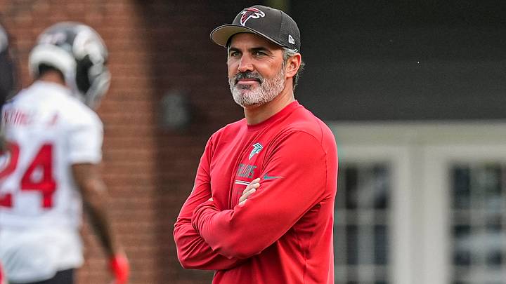 Jul 29, 2026; Atlanta, Falcons, USA; Atlanta Falcons head coach Kevin Stefanski on the field during the first day of training camp at IBM Performance Field. Mandatory Credit: Dale Zanine-Imagn Images