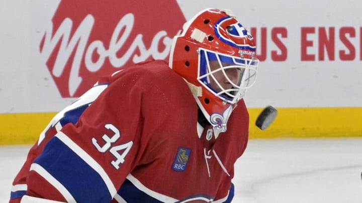 Feb 17, 2024; Montreal, Quebec, CAN; Montreal Canadiens goalie Jake Allen.