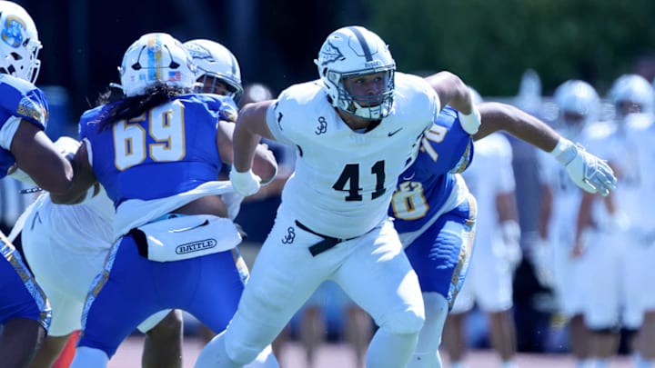 St. John Bosco senior defensive end Dutch Horisk has been a standout for the Braves' defense in 2025. St. John Bosco senior defensive end Dutch Horisk has been a standout for the Braves' defense in 2025.