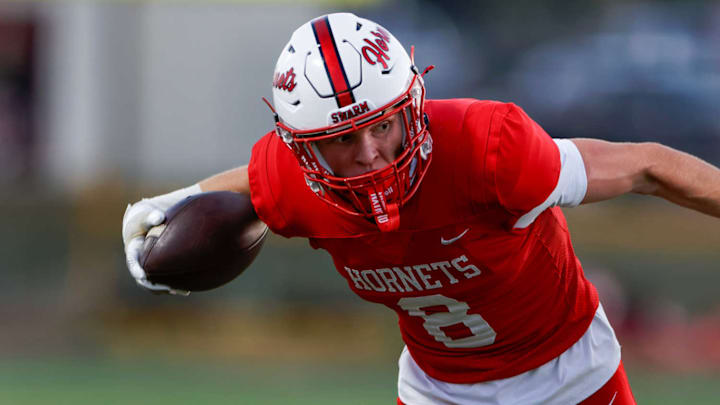 Muenster quarterback Casen Carney had 5 TDs in a win against De Leon on Sept. 25. 
