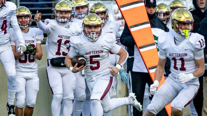 Caden Mangini (5), Carter Bellisari (11) and the Bishop Watterson football team will compete in the 2026 season poised to go undefeated and repeat as OHSAA Division III state champions. Caden Mangini (5), Carter Bellisari (11) and the Bishop Watterson football team will compete in the 2026 season poised to go undefeated and repeat as OHSAA Division III state champions.