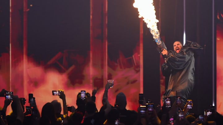 Seth Rollins makes his entrance at WrestleMania 41.