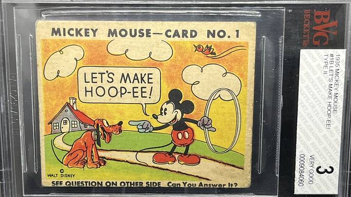 Vintage Disney cards featuring iconic characters like Mickey Mouse have sold for surprisingly affordable prices. Vintage Disney cards featuring iconic characters like Mickey Mouse have sold for surprisingly affordable prices.