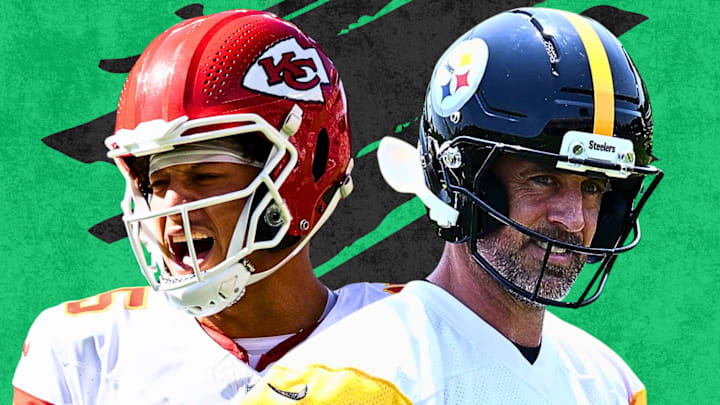 Kansas City Chiefs QB Patrick Mahomes and Pittsburgh Steelers QB Aaron Rodgers