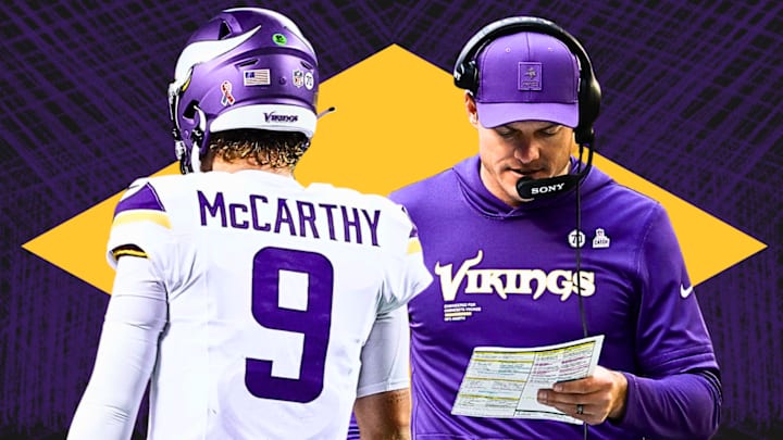 Minnesota Vikings QB J.J. McCarthy and head coach Kevin O'Connell