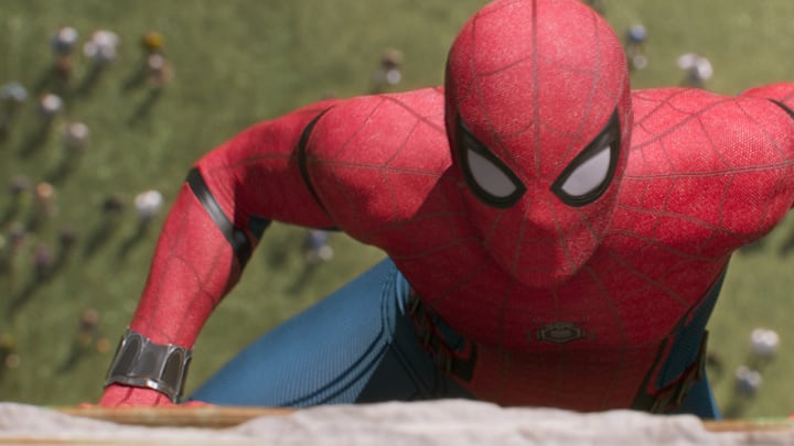 Spider-Man climbs the Washington Monument in Columbia Pictures' SPIDER-MAN: ™: HOMECOMING.