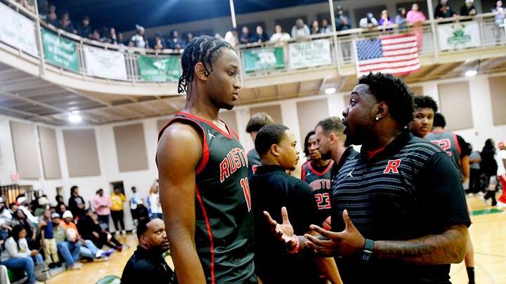 Calvary vs. Ruston Tuesday evening, January 6, 2026, at Calvary Baptist Academy. Ahmad Hudson gets advice. Calvary vs. Ruston Tuesday evening, January 6, 2026, at Calvary Baptist Academy. Ahmad Hudson gets advice.
