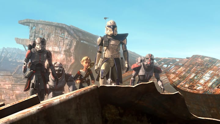 Star Wars: The Bad Batch Season 1 Echo, Wrecker, Omega, Rex, and Hunter. Image Credit: StarWars.com