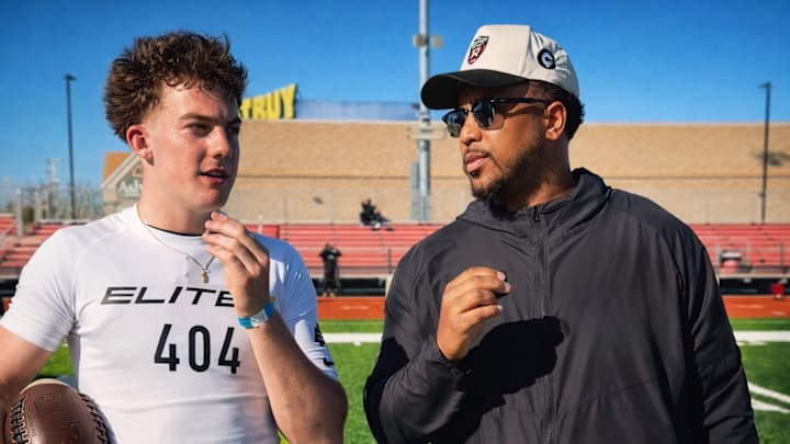 Tommy Reamon interviewing 2027 QB  Brody Rudnicki after Elite 11 camp in Los Angeles