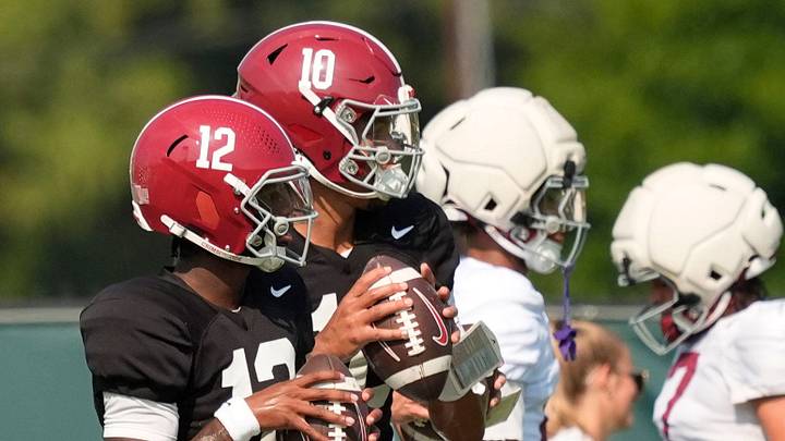 Who will emerge in Alabama’s QB battle, Keelon Russell (12) or Austin Mack (10)? Who will emerge in Alabama’s QB battle, Keelon Russell (12) or Austin Mack (10)?