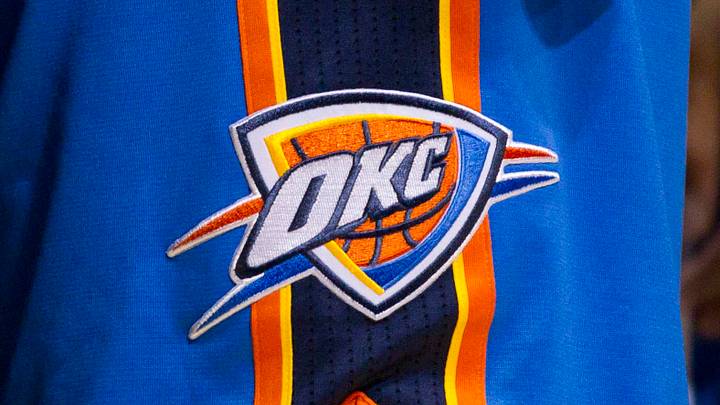 Nov 20, 2010; Milwaukee, WI, USA; Oklahoma City Thunder logo on a players shorts during the game against the Milwaukee Bucks at the Bradley Center. The Thunder defeated the Bucks 82-81. Mandatory Credit: Jeff Hanisch-USA TODAY Sports Nov 20, 2010; Milwaukee, WI, USA; Oklahoma City Thunder logo on a players shorts during the game against the Milwaukee Bucks at the Bradley Center. The Thunder defeated the Bucks 82-81. Mandatory Credit: Jeff Hanisch-USA TODAY Sports