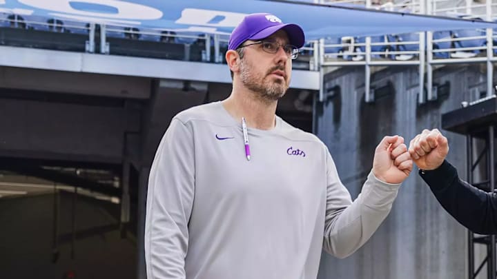 Brian Lepak walks out of the tunnel before the at Camping World Stadium in Orlando, Fla. ahead of the Pop Tarts Bowl between Kansas State and North Carolina State on Thursday, Dec. 28, 2023. Mandatory Credit: Chandler Mixon/K-State Sports