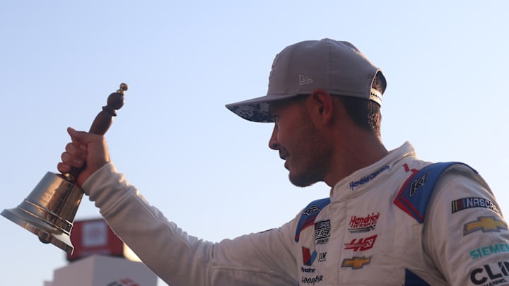 Kyle Larson took the win in Sunday's Bank of America ROVAL 400 at the Charlotte Motor Speedway ROVAL over Christopher Bell.