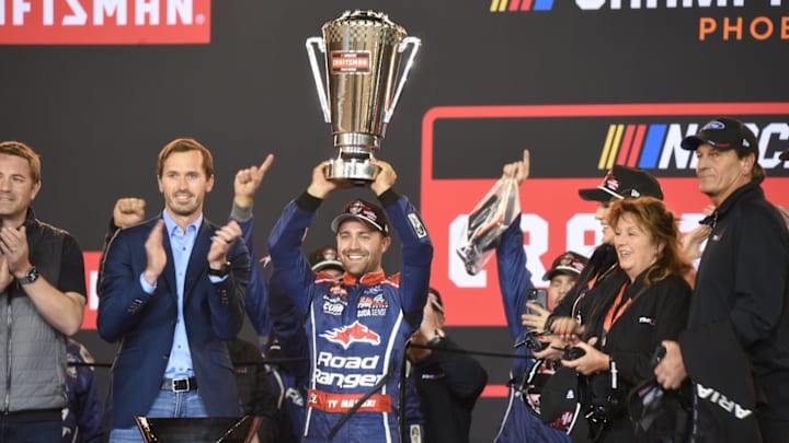 Ty Majeski muscled his way to a win in Friday's NASCAR Craftsman Truck Series Championship Race at Phoenix Raceway, and with the win, he also took home the championship. Ty Majeski muscled his way to a win in Friday's NASCAR Craftsman Truck Series Championship Race at Phoenix Raceway, and with the win, he also took home the championship.