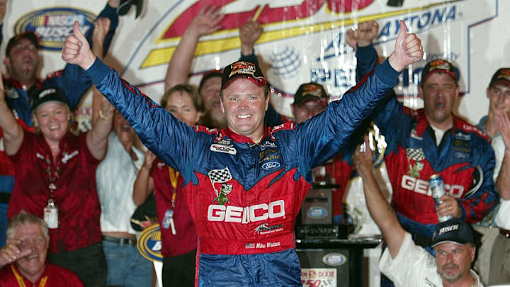 Mike Wallace, seen here celebrating a win in the 2004 NASCAR Xfinity Series race at Daytona International Speedway, says he is heartbroken about being denied the ability to compete for a Daytona 500 starting spot by NASCAR. Mike Wallace, seen here celebrating a win in the 2004 NASCAR Xfinity Series race at Daytona International Speedway, says he is heartbroken about being denied the ability to compete for a Daytona 500 starting spot by NASCAR.