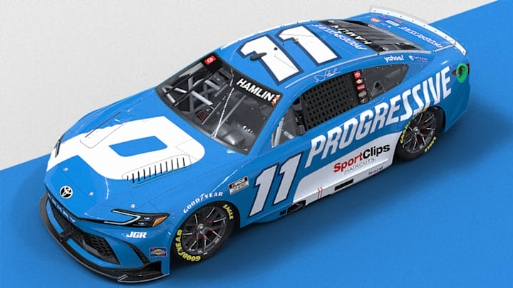 Denny Hamlin will carry the colors of Progressive Insurance for 18 races on his No. 11 Joe Gibbs Racing Toyota during the 2025 NASCAR Cup Series season.
