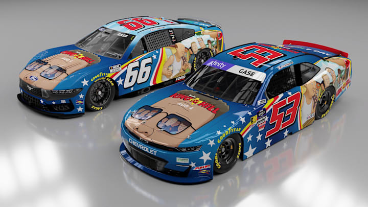 Here are the two King of the Hill on Hulu cars that Joey Gase will pilot this weekend at Iowa Speedway. Gase will run Saturday's NASCAR Xfinity Series event and Sunday's NASCAR Cup Series event.