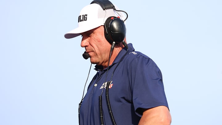 Chris Rice, CEO of Kaulig Racing, looks on at Rockingham Speedway during the 2025 NASCAR Xfinity Series race weekend.