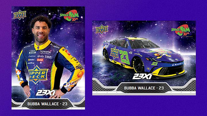 Bubba Wallace will pilot a special Upper Deck Space Jam No. 23 Toyota at Chicagoland Speedway.