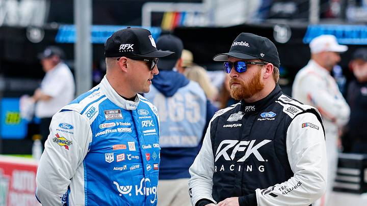 Chris Buescher (right) says that an ongoing prank war with his teammate Ryan Preece (left) has helped lighten the mood for the two drivers. Chris Buescher (right) says that an ongoing prank war with his teammate Ryan Preece (left) has helped lighten the mood for the two drivers.
