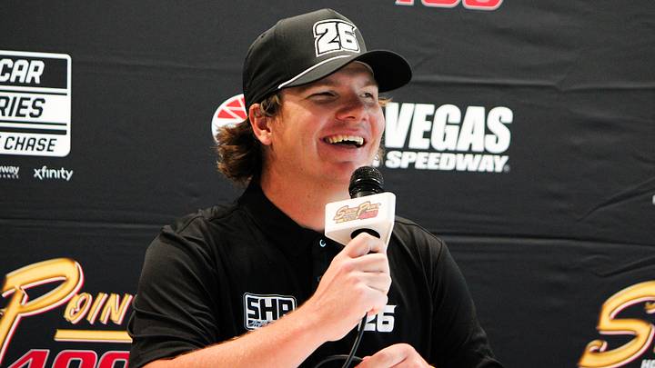 Sheldon Creed fields questions from the media during a press conference introducing him as the 2027 driver of the No. 26 Sam Hunt Racing Toyota. Sheldon Creed fields questions from the media during a press conference introducing him as the 2027 driver of the No. 26 Sam Hunt Racing Toyota.