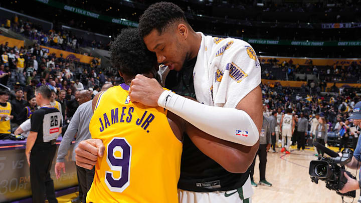 Bronny James scored a career-high 17 points in the Lakers' loss to Milwaukee on Thursday night.