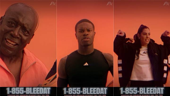 From left to right: Billy Blanks, Travis Hunter and Kelsey Plum in a new Adidas commercial.