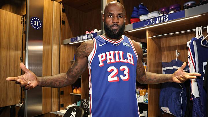 James and the 76ers took part in the annual Blue x White scrimmage on Saturday. James and the 76ers took part in the annual Blue x White scrimmage on Saturday.