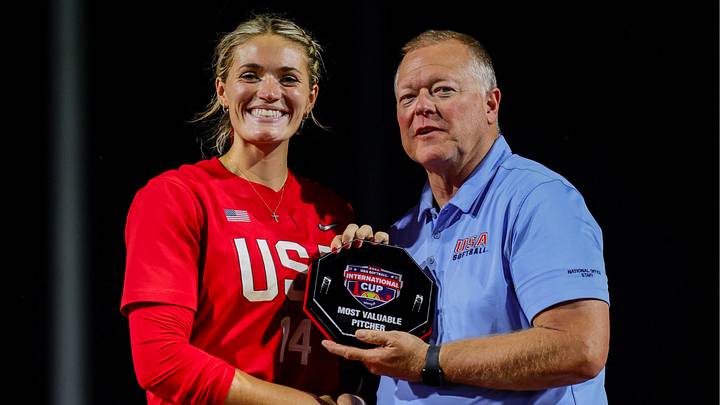 Team USA's Montana Fouts was named the Most Valuable Pitcher of the 2026 International Cup after delivering a nearly perfect performance against Japan in the Gold Medal game. Team USA's Montana Fouts was named the Most Valuable Pitcher of the 2026 International Cup after delivering a nearly perfect performance against Japan in the Gold Medal game.