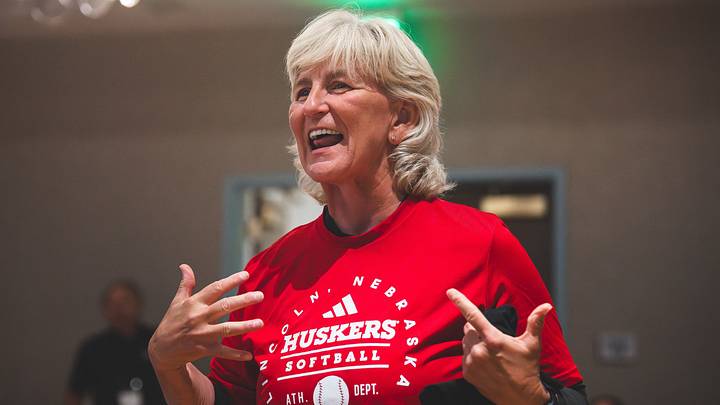 Nebraska Softball head coach Rhonda Revelle reacts to a surprise FaceTime call from a country music legend. Nebraska Softball head coach Rhonda Revelle reacts to a surprise FaceTime call from a country music legend.