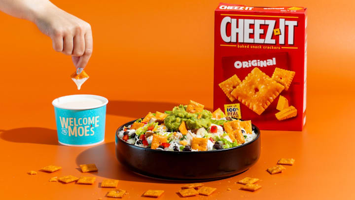 Moe’s Southwest Grill is adding beloved Cheez-It® crackers to its lineup of fresh and free ingredients. Image courtesy of Moe's Southwest Grill
