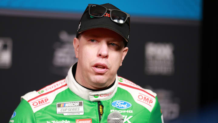 Brad Keselowski was none-too-pleased with Riley Herbst after the two drivers got together on the final lap of Sunday's Daytona 500.