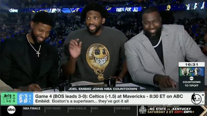 76ers star Joel Embiid joins "NBA Countdown" ahead of Game 4 of the 2024 NBA Finals. 76ers star Joel Embiid joins "NBA Countdown" ahead of Game 4 of the 2024 NBA Finals.