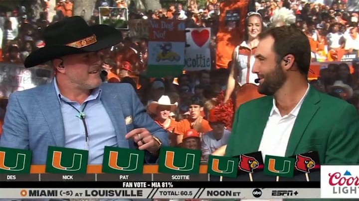 Scheffler joined ESPN's "College Gameday" in Austin as the show's guest picker.