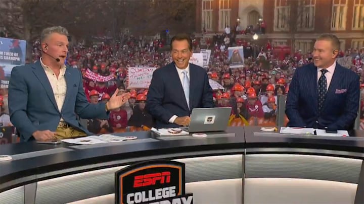 Nick Saban and the “College GameDay” crew were live from Norman, Okla., to set the stage for the first-round CFP matchup between Oklahoma and Alabama.