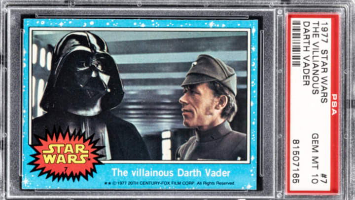 A 1977 Topps Darth Vader card reached $206,250, showing how condition is driving the Star Wars card market.