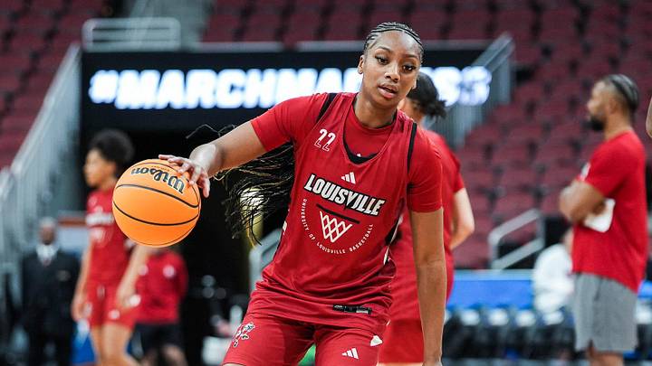 Louisville Cardinals guard Tajianna Roberts (22) during practice before the 2026 NCAA Women's March Madness basketball tournament at the KFC Yum Center In Louisville, Kentucky. March 20, 2026. Louisville Cardinals guard Tajianna Roberts (22) during practice before the 2026 NCAA Women's March Madness basketball tournament at the KFC Yum Center In Louisville, Kentucky. March 20, 2026.