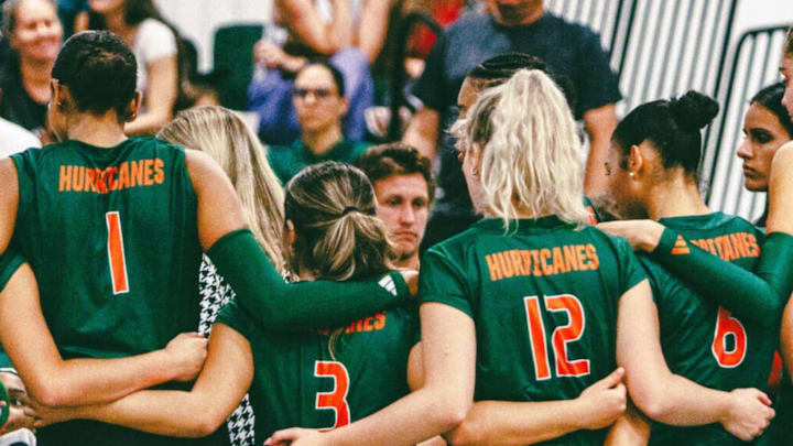Miami Hurricanes Volleyball After Loss vs. No. 4 Louisville Miami Hurricanes Volleyball After Loss vs. No. 4 Louisville
