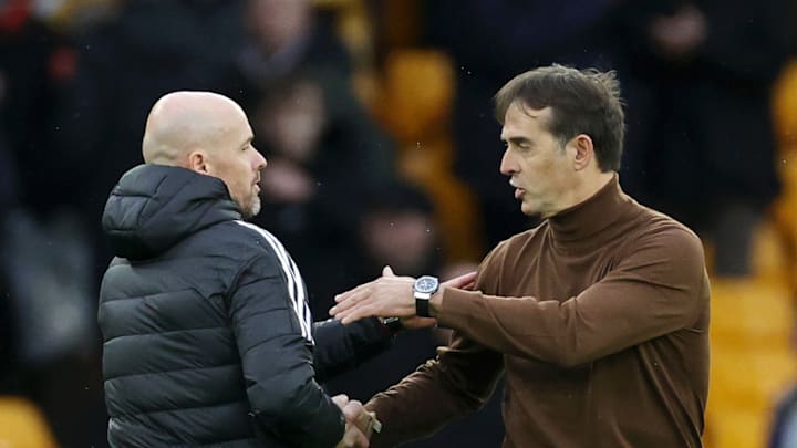 West Ham boss Julen Lopetegui and Erik ten Hag share a Handshake