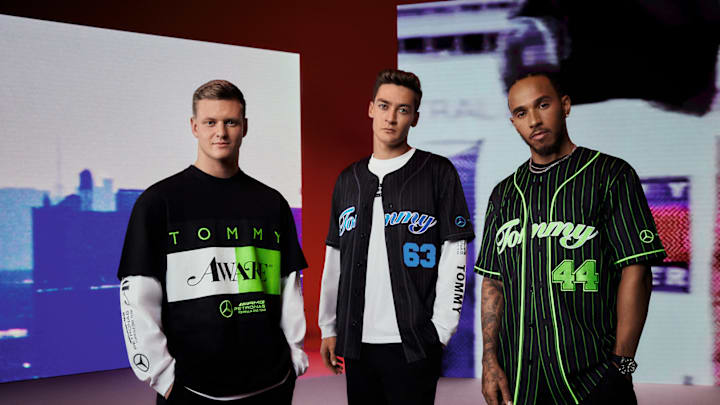 Mercedes - Tommy Hilfiger - Mick Schumacher - George Russell - Lewis Hamilton