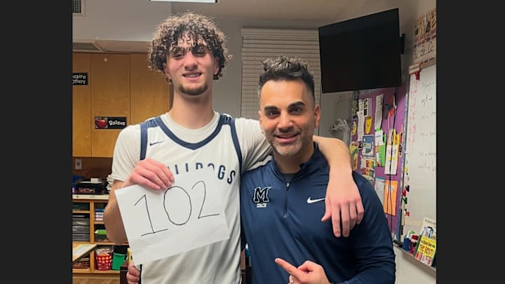 Mesrobian's Nick Khatchikian scored a California record 102 points against Waverly on Jan. 23, 2024.