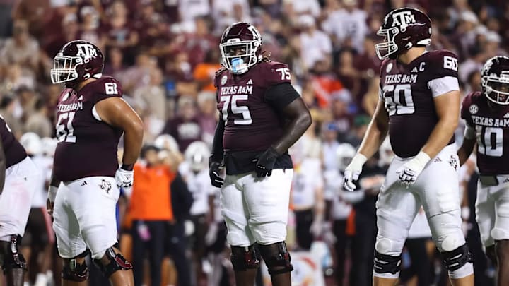 Kam Dewberry (75) at Texas A&M