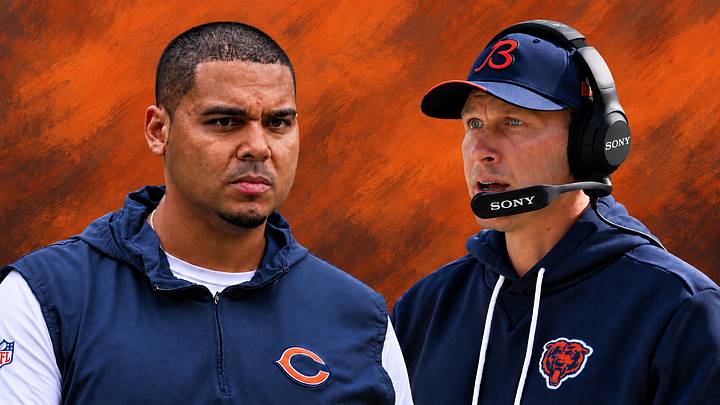 Chicago Bears GM Ryan Poles and head coach Ben Johnson
