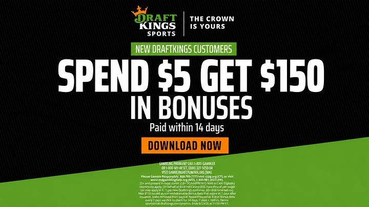 Get $150 in bonus bets with DraftKings on Thursday, August 6. Spend just $5 to claim your welcome offer across NFL, MLB, and WNBA action. Get $150 in bonus bets with DraftKings on Thursday, August 6. Spend just $5 to claim your welcome offer across NFL, MLB, and WNBA action.