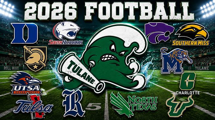 2026 Tulane Football Schedule Graphic 2026 Tulane Football Schedule Graphic